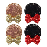 Maxbell 2 Pairs Mouse Ears Hair Clips Cute for Decoration Halloween Princess Cosplay Black Champagne