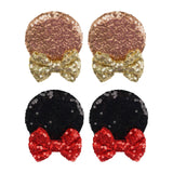 Maxbell 2 Pairs Mouse Ears Hair Clips Cute for Decoration Halloween Princess Cosplay Black Champagne