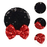 Maxbell 2 Pairs Mouse Ears Hair Clips Cute for Decoration Halloween Princess Cosplay Black Champagne