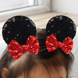 Maxbell 2 Pairs Mouse Ears Hair Clips Cute for Decoration Halloween Princess Cosplay Black Champagne