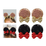 Maxbell 2 Pairs Mouse Ears Hair Clips Cute for Decoration Halloween Princess Cosplay Black Champagne