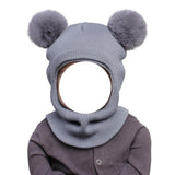 Maxbell Baby Winter Hat Beanies Skiing Cap Unisex Fashion Neck Warmer Kids Hat Scarf Dark Gray