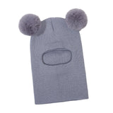 Maxbell Baby Winter Hat Beanies Skiing Cap Unisex Fashion Neck Warmer Kids Hat Scarf Dark Gray