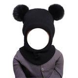 Maxbell Baby Winter Hat Beanies Skiing Cap Unisex Fashion Neck Warmer Kids Hat Scarf Black
