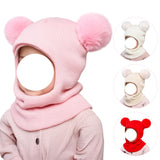 Maxbell Baby Winter Hat Beanies Skiing Cap Unisex Fashion Neck Warmer Kids Hat Scarf Pink