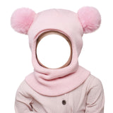 Maxbell Baby Winter Hat Beanies Skiing Cap Unisex Fashion Neck Warmer Kids Hat Scarf Pink