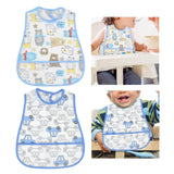 Maxbell Baby Bib Waterproof with Crumb Catcher Pocket Babies Bib for Eating Feeding Bear