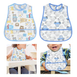 Maxbell Baby Bib Waterproof with Crumb Catcher Pocket Babies Bib for Eating Feeding Bear