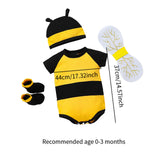 Maxbell Honey Bee Bodysuit Cute Halloween Costume for Photo Props Role Playing Party For 70cm