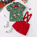 Maxbell Boys Suit Set with Bow Tie Shirt Christmas Outfits for Kids Children Cosplay Short Sleeve Clip S