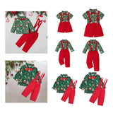 Maxbell Boys Suit Set with Bow Tie Shirt Christmas Outfits for Kids Children Cosplay Short Sleeve Clip S