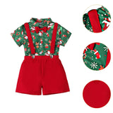 Maxbell Boys Suit Set with Bow Tie Shirt Christmas Outfits for Kids Children Cosplay Short Sleeve Clip S