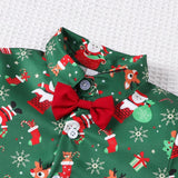 Maxbell Boys Suit Set with Bow Tie Shirt Christmas Outfits for Kids Children Cosplay Short Sleeve Clip S