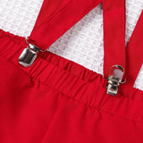 Maxbell Boys Suit Set with Bow Tie Shirt Christmas Outfits for Kids Children Cosplay Short Sleeve Clip M