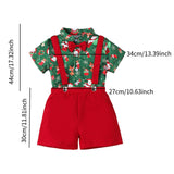 Maxbell Boys Suit Set with Bow Tie Shirt Christmas Outfits for Kids Children Cosplay Short Sleeve Clip M