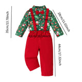 Maxbell Boys Suit Set with Bow Tie Shirt Christmas Outfits for Kids Children Cosplay Long Sleeve Button S
