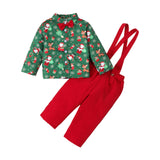 Maxbell Boys Suit Set with Bow Tie Shirt Christmas Outfits for Kids Children Cosplay Long Sleeve Button S