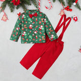 Maxbell Boys Suit Set with Bow Tie Shirt Christmas Outfits for Kids Children Cosplay Long Sleeve Button M