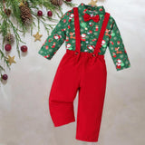 Maxbell Boys Suit Set with Bow Tie Shirt Christmas Outfits for Kids Children Cosplay Long Sleeve Button M