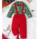 Maxbell Boys Suit Set with Bow Tie Shirt Christmas Outfits for Kids Children Cosplay Long Sleeve Button M