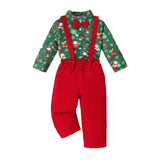 Maxbell Boys Suit Set with Bow Tie Shirt Christmas Outfits for Kids Children Cosplay Long Sleeve Button M