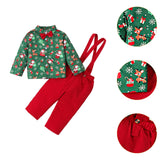 Maxbell Boys Suit Set with Bow Tie Shirt Christmas Outfits for Kids Children Cosplay Long Sleeve Button M