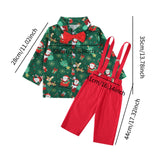 Maxbell Boys Suit Set with Bow Tie Shirt Christmas Outfits for Kids Children Cosplay Long Sleeve Clip S