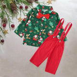 Maxbell Boys Suit Set with Bow Tie Shirt Christmas Outfits for Kids Children Cosplay Long Sleeve Clip M