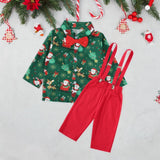 Maxbell Boys Suit Set with Bow Tie Shirt Christmas Outfits for Kids Children Cosplay Long Sleeve Clip M