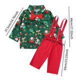Maxbell Boys Suit Set with Bow Tie Shirt Christmas Outfits for Kids Children Cosplay Long Sleeve Clip M