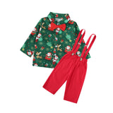 Maxbell Boys Suit Set with Bow Tie Shirt Christmas Outfits for Kids Children Cosplay Long Sleeve Clip M