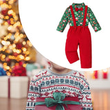 Maxbell Christmas Costume with Bowtie Gentleman Outfits for Kids Children Stage Show Button Suspenders