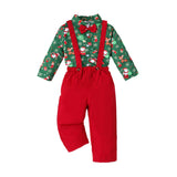 Maxbell Christmas Costume with Bowtie Gentleman Outfits for Kids Children Stage Show Button Suspenders