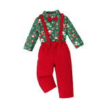 Maxbell Christmas Costume with Bowtie Gentleman Outfits for Kids Children Stage Show Button Suspenders
