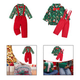 Maxbell Christmas Costume with Bowtie Gentleman Outfits for Kids Children Stage Show Button Suspenders