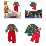 Maxbell Christmas Costume with Bowtie Gentleman Outfits for Kids Children Stage Show Button Suspenders