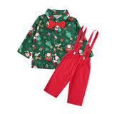 Maxbell Christmas Costume with Bowtie Gentleman Outfits for Kids Children Stage Show Clip Suspenders