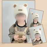 Maxbell Baby Winter Hat Cute Girls Boys Snow Hat Infant Trendy Neck Warmer Balaclava White