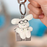 Maxbell Plush Keychain Novelty Cartoon Keychain Charm for Kids Adults Birthday Gifts With Glasses