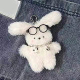 Maxbell Plush Keychain Novelty Cartoon Keychain Charm for Kids Adults Birthday Gifts With Glasses