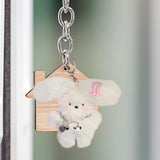 Maxbell Plush Keychain Novelty Cartoon Keychain Charm for Kids Adults Birthday Gifts With hairclip