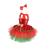 Maxbell Tutu Dress for Girls Lovely Dressing up Kids Cosplay Props Gift Sequin Tulle 80cm Red