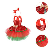 Maxbell Tutu Dress for Girls Lovely Dressing up Kids Cosplay Props Gift Sequin Tulle 100cm  to 110cm Red