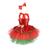 Maxbell Tutu Dress for Girls Lovely Dressing up Kids Cosplay Props Gift Sequin Tulle 120cm Red