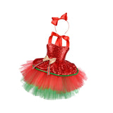 Maxbell Tutu Dress for Girls Lovely Dressing up Kids Cosplay Props Gift Sequin Tulle 130cm Red