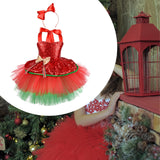 Maxbell Tutu Dress for Girls Lovely Dressing up Kids Cosplay Props Gift Sequin Tulle 130cm Red