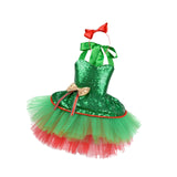 Maxbell Tutu Dress for Girls Lovely Dressing up Kids Cosplay Props Gift Sequin Tulle 90cm Green