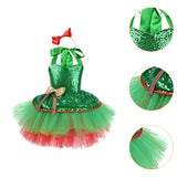 Maxbell Tutu Dress for Girls Lovely Dressing up Kids Cosplay Props Gift Sequin Tulle 100cm  to 110cm Green