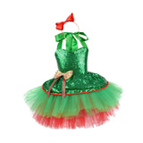 Maxbell Tutu Dress for Girls Lovely Dressing up Kids Cosplay Props Gift Sequin Tulle 140cm Green