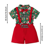 Maxbell Gentleman Outfits with Bow Tie Christmas Outfits for Kids Children Festivals Short Sleeve Clip